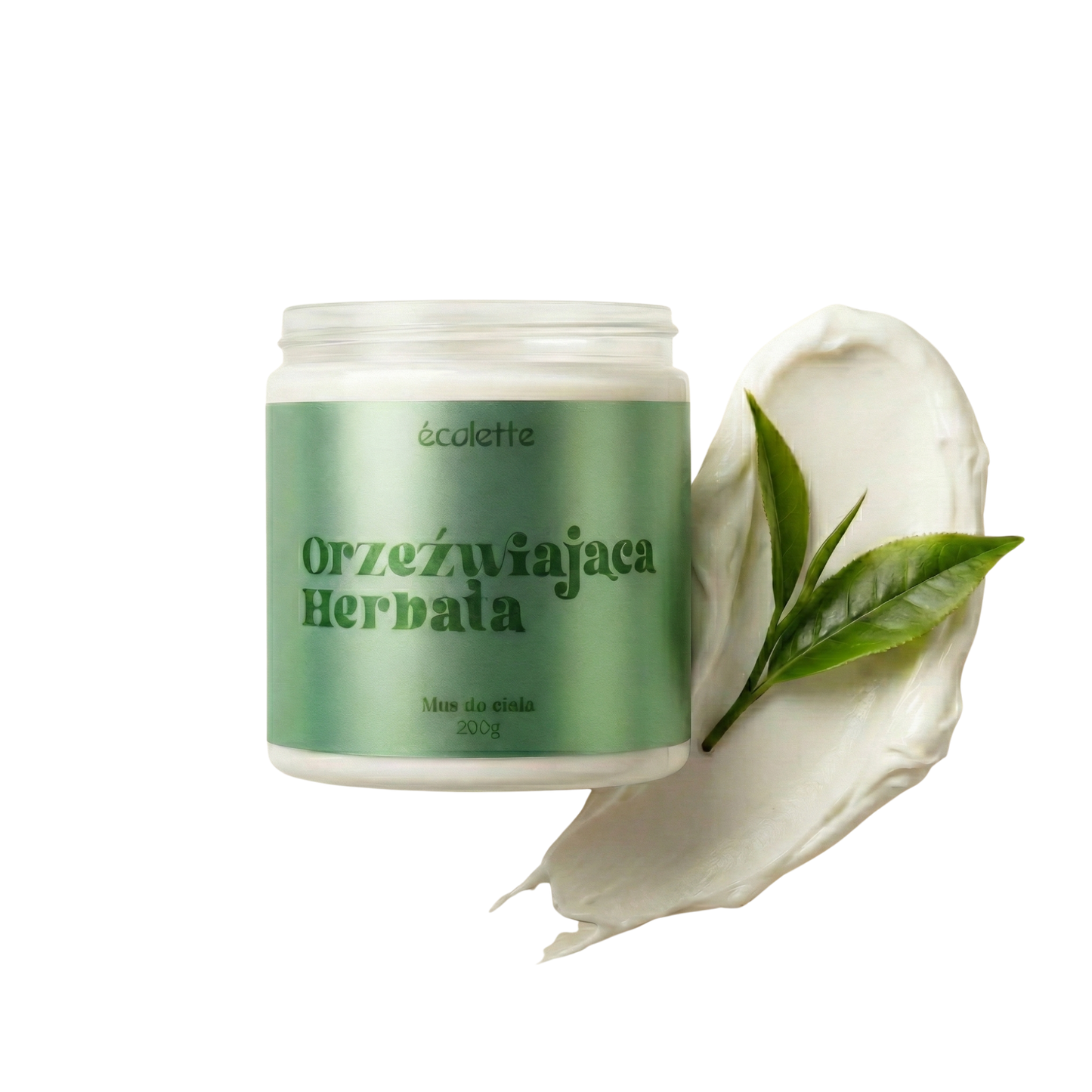 Mus do ciała Orzeźwiająca Herbata Écolette z delikatną, kremową strukturą.