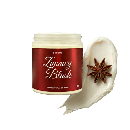 Mus Zimowy Blask Écolette z lekką, śnieżnobiałą strukturą inspirowaną zimą.